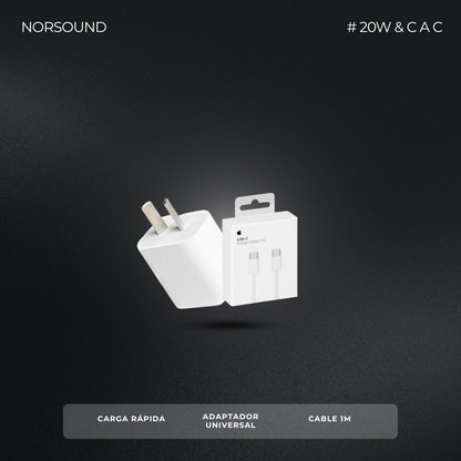 Adap 20W + Cable C a C / C a Lightning